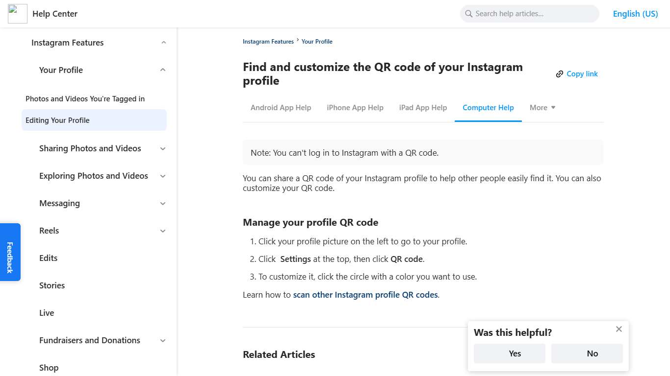 Find and customize the QR code of your Instagram profile Instagram Help Center